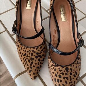 Halogen Calf Hair Cheetah Print Heels
